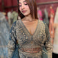 Dusty Blue Heavy Embroidered Designer Lehenga with Dupatta
