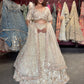 Ivory Champagne Heavy Embroidered Lehenga with Dupatta