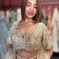 Ivory Champagne Heavy Embroidered Lehenga with Dupatta