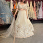 Ivory Champagne Heavy Embroidered Lehenga with Dupatta