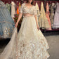 Ivory Champagne Heavy Embroidered Lehenga with Dupatta