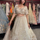 Ivory Champagne Heavy Embroidered Lehenga with Dupatta