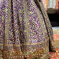 Royal Purple Zari Embroidered Lehenga With Designer Dupatta