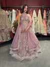 Dusty Mauve Heavy Embroidered Lehenga with Dupatta