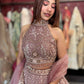 Dusty Mauve Heavy Embroidered Lehenga with Dupatta