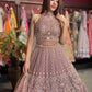 Dusty Mauve Heavy Embroidered Lehenga with Dupatta