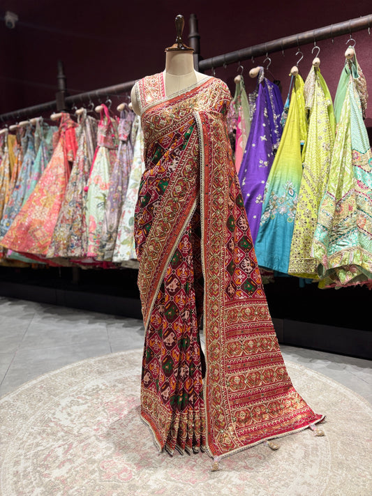 Royal Patola Silk Saree with Zari Woven Border