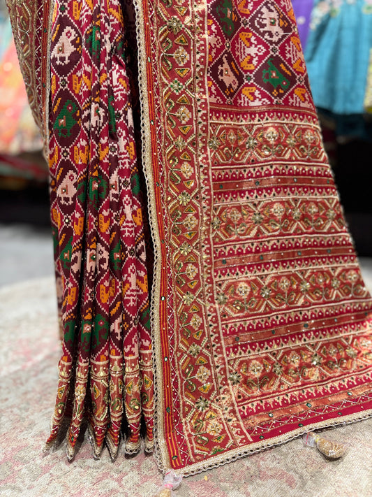 Royal Patola Silk Saree with Zari Woven Border