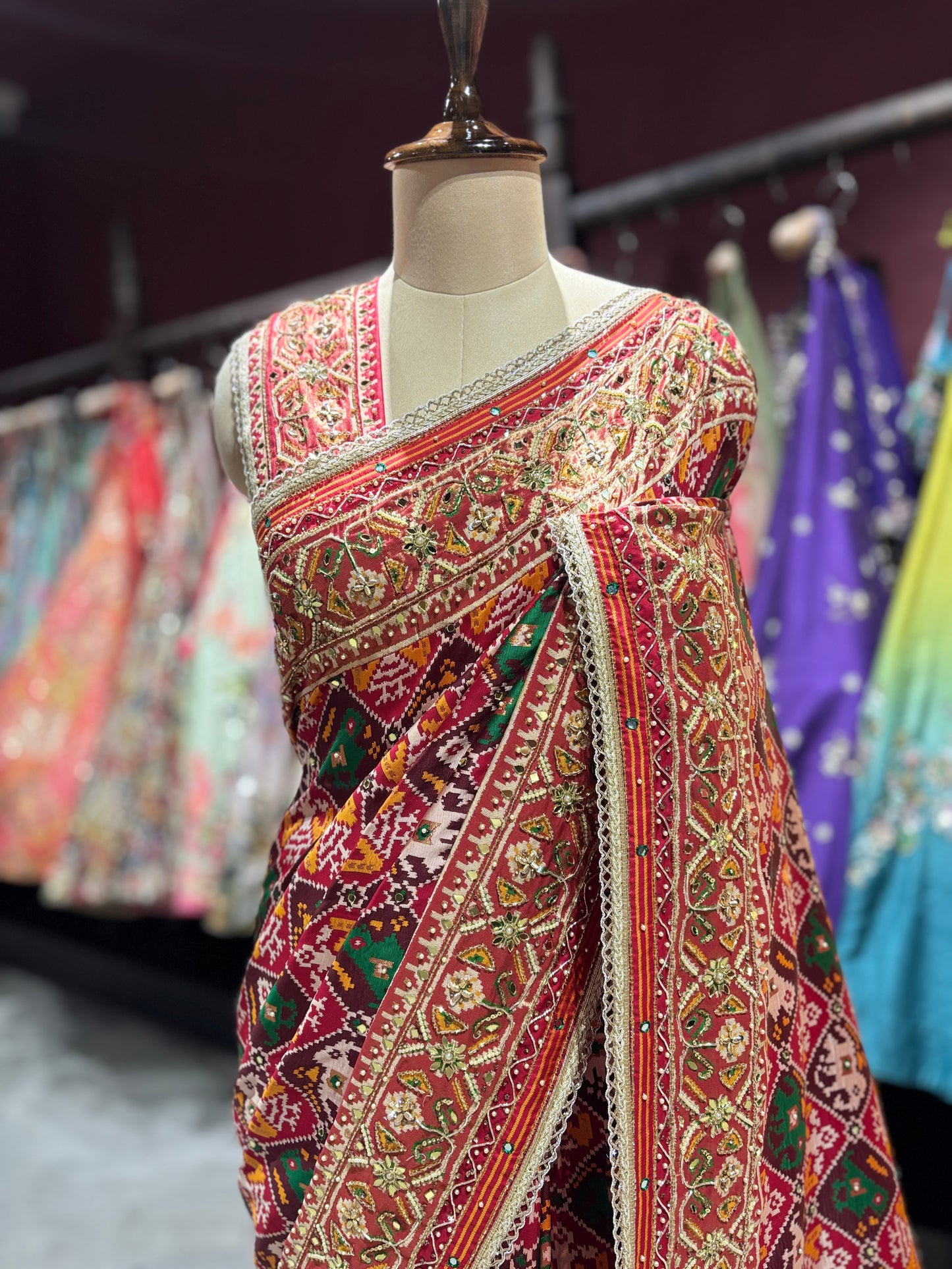 Royal Patola Silk Saree with Zari Woven Border