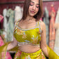 Mehendi Green Floral Printed Designer Lehenga with Embellished Blouse
