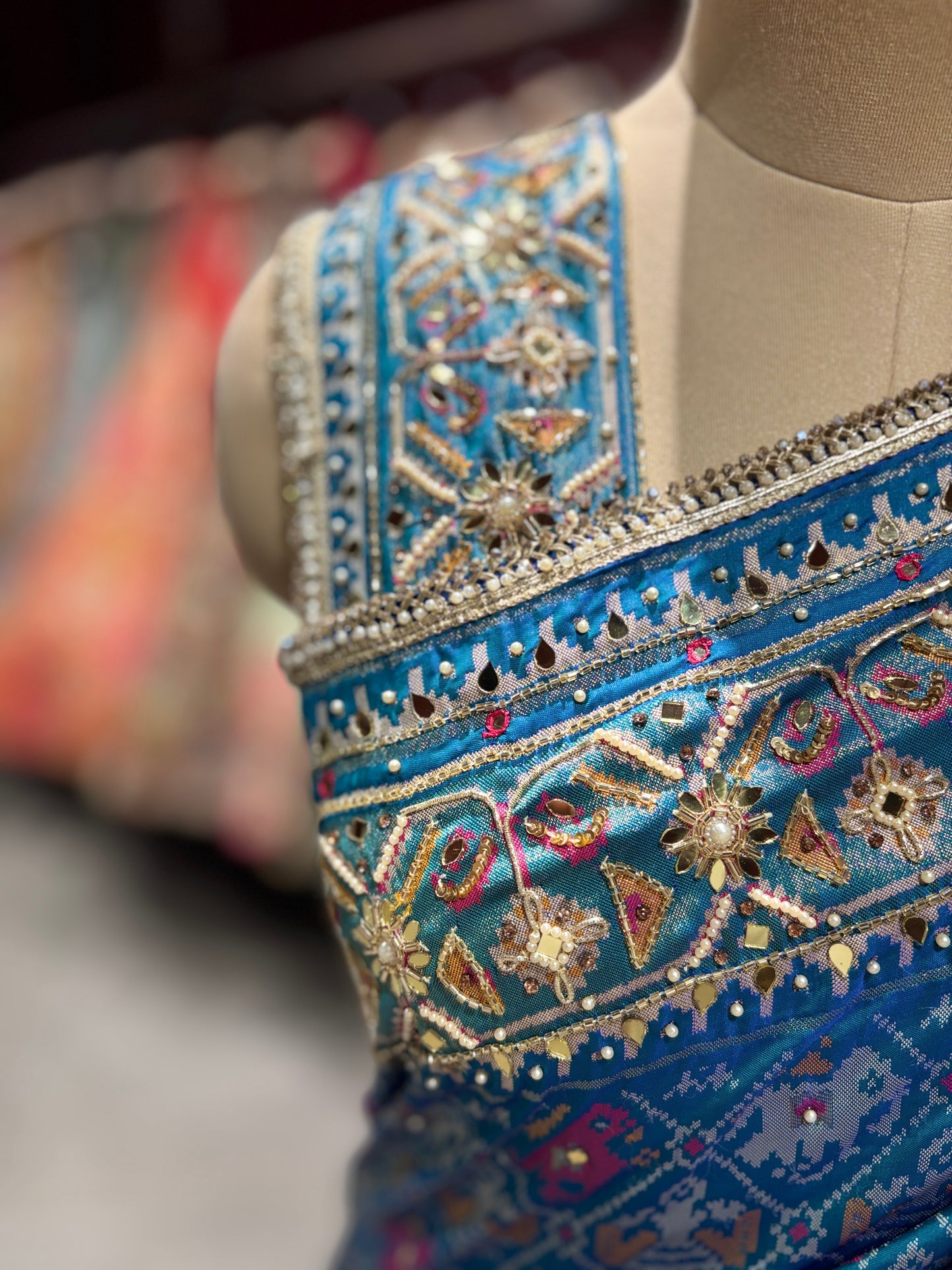 Royal Blue Patola Silk Saree with Rich Zari Border Weave