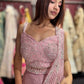 Blush Pink Sequin Embellished Designer Lehenga with Draped Dupatta