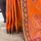 Orange Festive Embroidered Saree with Rich Designer Border