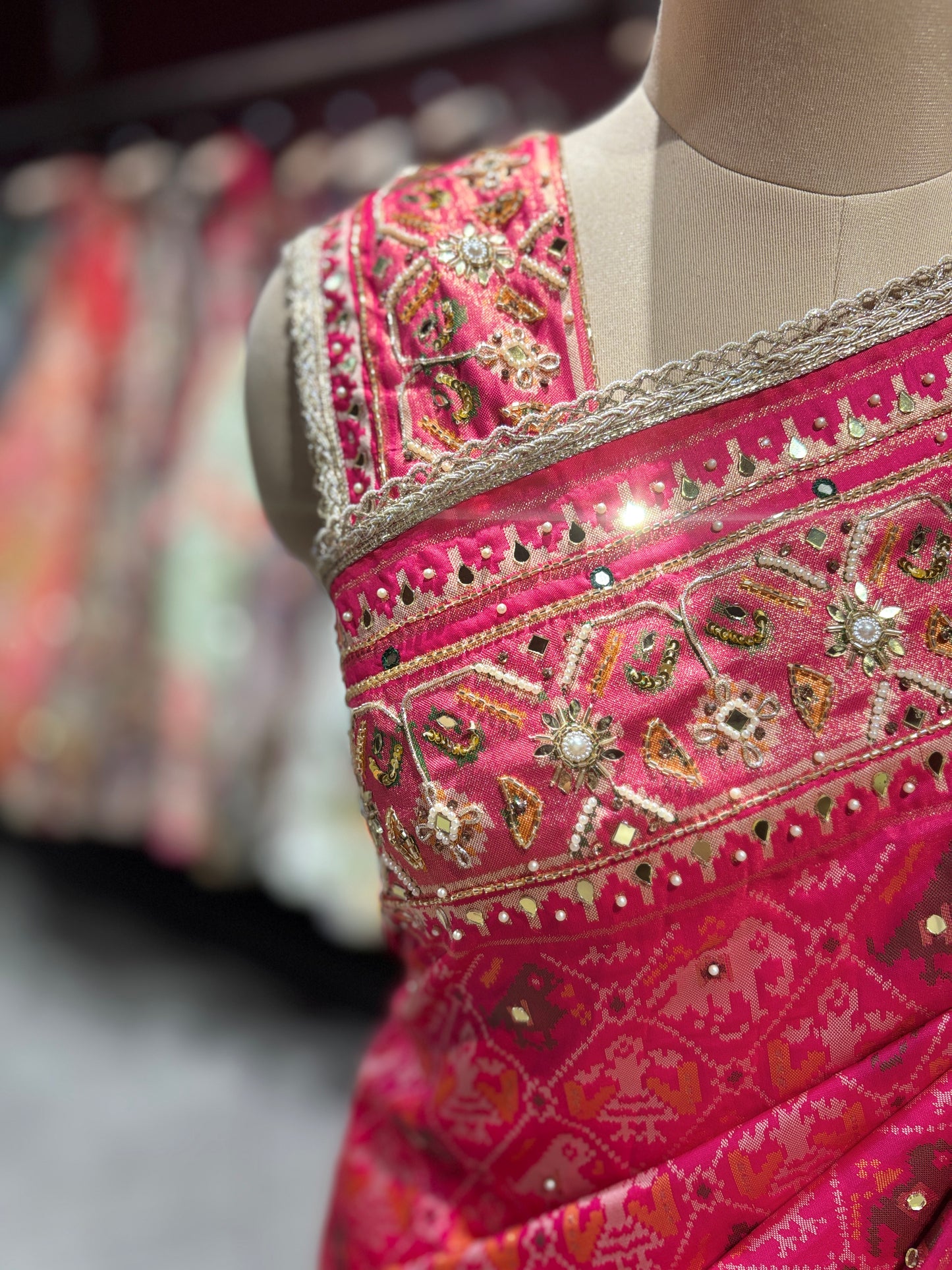 Royal Rani Patola Silk Saree with Rich Zari Border Weave