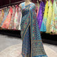 Royal Blue Patola Silk Saree with Zari & Ethnic Motifs