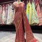Royal Red Patola Silk Saree with Zari & Ethnic Motifs