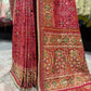Royal Red Handcrafted Embroidered Designer Silk Saree