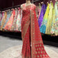 Red Banarasi Silk Zari Woven Wedding Festive Saree