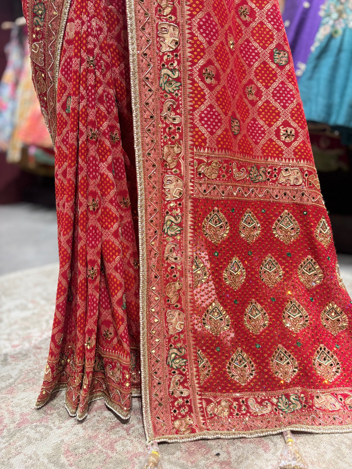 Red Banarasi Silk Zari Woven Wedding Festive Saree