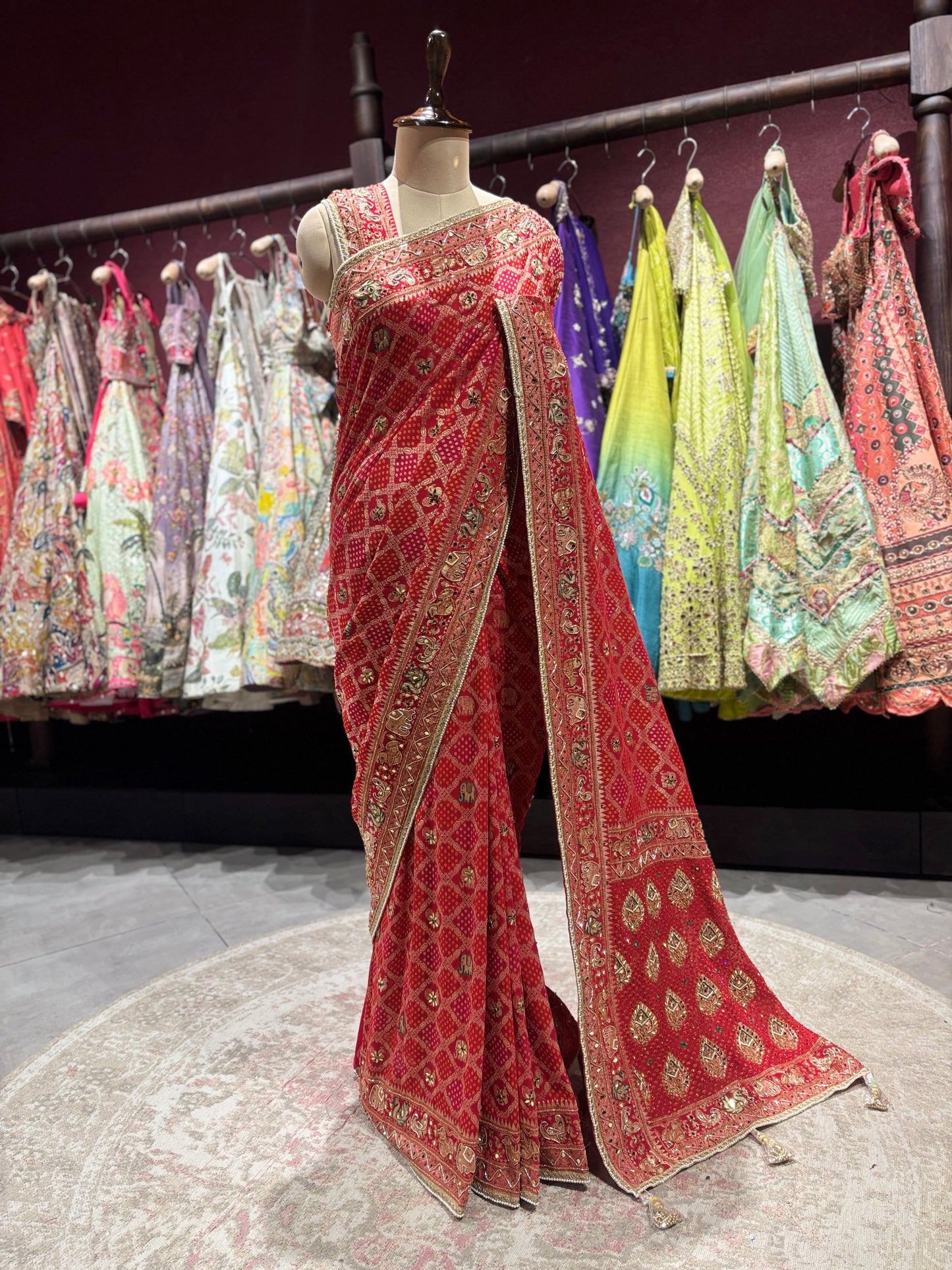 Red Banarasi Silk Zari Woven Wedding Festive Saree