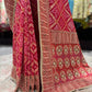 Red Bandhani Zari Border Festive Designer Saree for Women