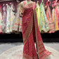 Red Bandhani Zari Border Festive Designer Saree for Women