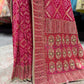 Rani Bandhani Zari Border Festive Designer Saree for Women