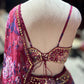 Wine Floral Lehenga with Embellished Corset Blouse