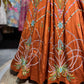 Rust Orange Multicolor Embroidered Designer Lehenga