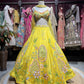 Sunshine Yellow Multicolor Floral Embroidered Lehenga