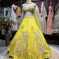 Sunshine Yellow Multicolor Floral Embroidered Lehenga