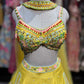 Sunshine Yellow Multicolor Floral Embroidered Lehenga