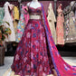 Wine Pink Floral Printed & Embellished Lehenga Set