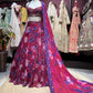 Wine Pink Floral Printed & Embellished Lehenga Set
