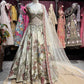 Ivory Botanical Embroidered Designer Lehenga Set With Designer Blouse