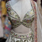 Ivory Botanical Embroidered Designer Lehenga Set With Designer Blouse