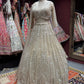 Golden Embroidered Lehenga with Net Dupatta Set