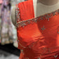Orange Rust Sequin Embroidered Designer Festive Saree