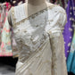 Ivory Gold Embroidered Designer Wedding Party Saree