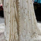Ivory Gold Embroidered Designer Wedding Party Saree