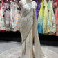 Ivory Gold Embroidered Designer Wedding Party Saree