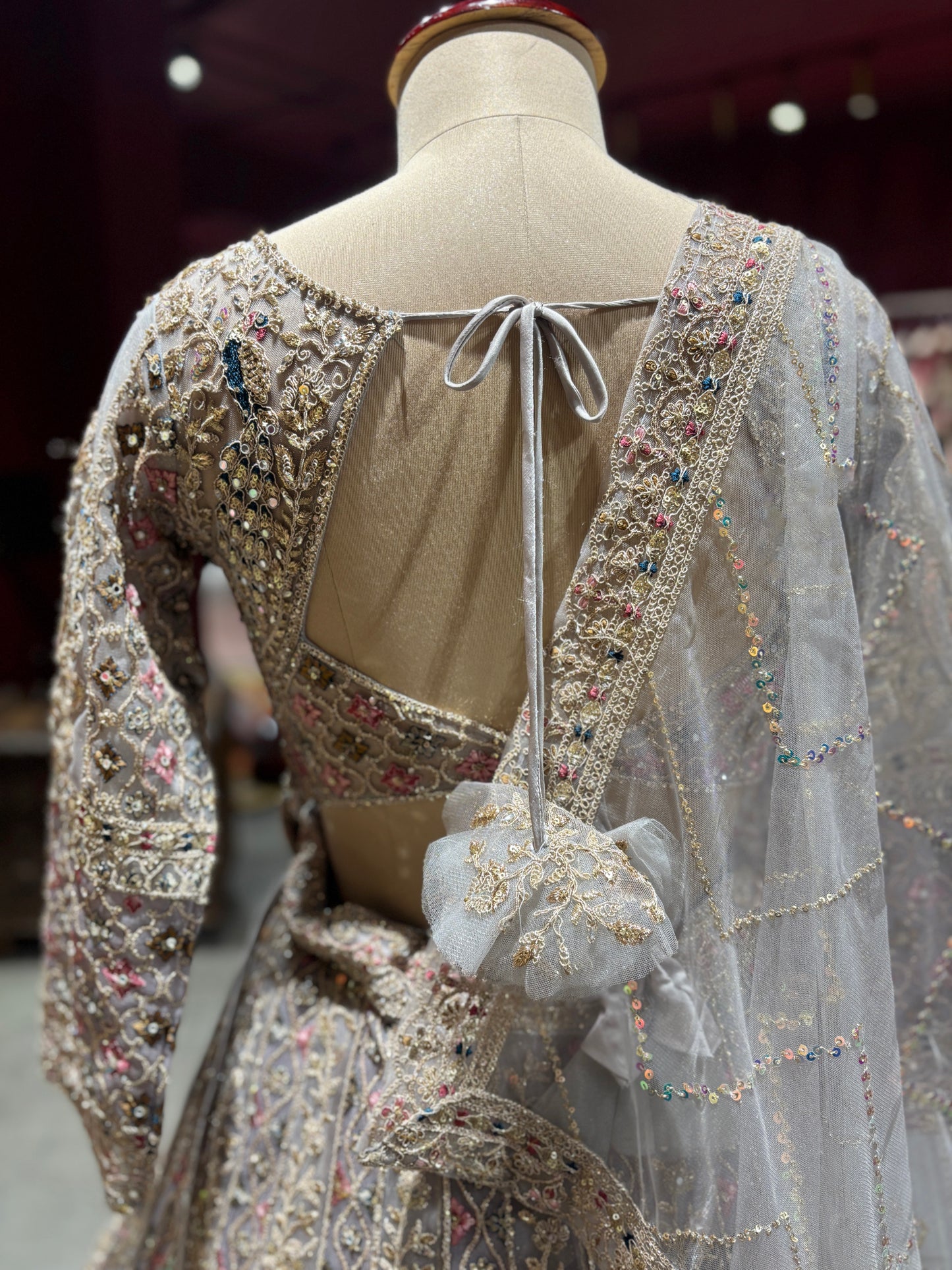 Lavender Zari Embroidered Designer Lehenga Set