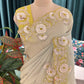 Pastel Green Floral Embroidered Saree with Elegant Border