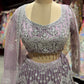 Lavender Silver Embroidered Party Wear Lehenga Choli with Dupatta