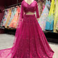 Rani Pink Heavy Embroidered Party Wear Lehenga Choli with Dupatta