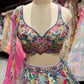 Multi-Color Floral Printed Designer Lehenga Choli with Pink Dupatta