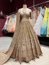 Beige Multi-Color Embroidered Designer Lehenga Choli with Dupatta