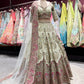 Ivory Pink Heavy Embroidered Lehenga Choli with Dupatta