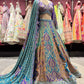 Royal Blue & Teal Zari Embroidered Silk Lehenga with Dupatta