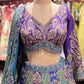 Royal Blue & Teal Zari Embroidered Silk Lehenga with Dupatta
